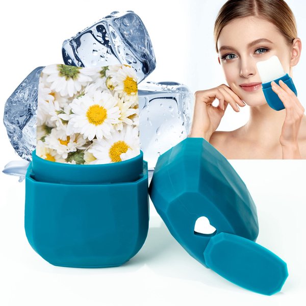 Ice Roller for Face, Facial Ice Roller for Firm Lubricate skin, Reusable Leak-proof Design & V-Shaped ice Face Mold, Ice Facial Massage Skin Care Cube Tools Gift for Women