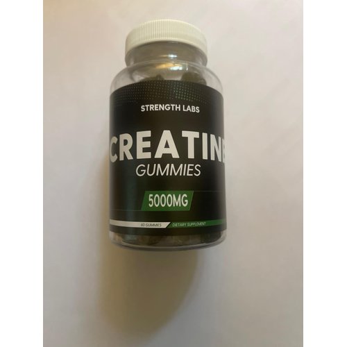 Sugar Free Creatine 5g for Men & Women - Chewable Creatine Monohydrate Gummies Build Size with L-Theanine & Vitamin B12 5000mg Bodybuilding Builder Strength Muscle - Pre-workout Growth