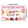 Mocsicka Donut Grow Up Backdrop Banner for Girls Donut Grow Up Party Decorations Donut Birthday Party Supplies Grow Up Photography Background (Pink, 70.8x43.3 Inch)