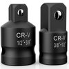 2PCS Impact Socket Adapter and Reducer Set,1/2"to 3/8" & 3/8"to 1/2" Impact Adapter Set Breaker Bar Wrench Conversion Kit Mechanic tools