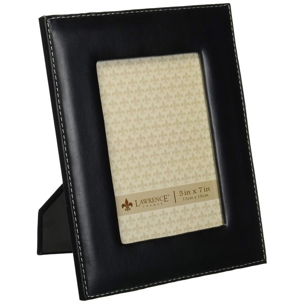 Lawrence 685057 Black Leather 5x7 Picture Frame