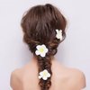 12Pcs White Hawaiian Plumeria Flower Hair Clip Foam Flower Hawaii Hair Clips Hair Pins Artificial Plumeria Hair Clips Hair Accessory Decorations for Beach Bridal Wedding Party Vacation(2.4 Inch)