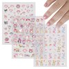 Cute Cartoon Nail Art Stickers Decals 5D Embossed Kawaii Anime Nail Sticker Strong Self-Adhesive Cartoon Rabbit Nail Art Accessories for Girls Women Nail Decals 3 Sheets (Cartoon Stickers)