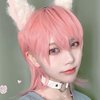 Dai Cloud Pink Short Wigs for Women With bangs Wolf Cut Layered Anime Wigs Synthetic Unisex Wigs for Halloween Cosplay Party