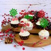 Gyufise 24Pcs Naughty Or Nice Cupcake Toppers Red Green Glitter Christmas Cupcake Pick Decorations for Merry Christmas Theme Birthday Baby Shower Party Happy New Year Party Supplies