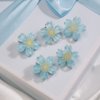 Jumwrit Flower Hair Clips Cute Snap Hair Clips Hawaii Flower Hair Clip 5PCS Hair Barrettes for Women Girls Flower Hair Accessories Clips（Blue）