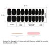 Wekcekcek Semi Cured Gel Nail Strips, 20pcs Gel Nail Polish Stickers, Pure Black Gel Nail Stickers - Work with Any UV Lamp, Long Lasting Full Nail Wraps with Nail File and Stick