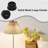 MARRTEUM 1/2 Inch Tall Lamp Finial Tapped 1/4-27 Knob Lamp Accessories for Lamp Shade Holder Harp Tops, Black, 2PCS