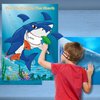 FEPITO Pin The Fin on The Shark Game with 24 Pcs Fins for Shark Birthday Party Decoration, Party Supplies
