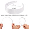 AHONEY White Headband for Women Girls Satin Silk Headband Non Slip 1.57" Wide Plain Head Band Solid Hair Band DIY Halloween Costume Holiday Fasion Hair Accessories Gifts