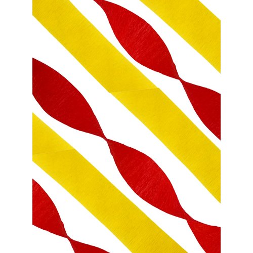 Red and Gold Yellow Crepe Paper Streamers (2 Rolls Each Color) USA-Made