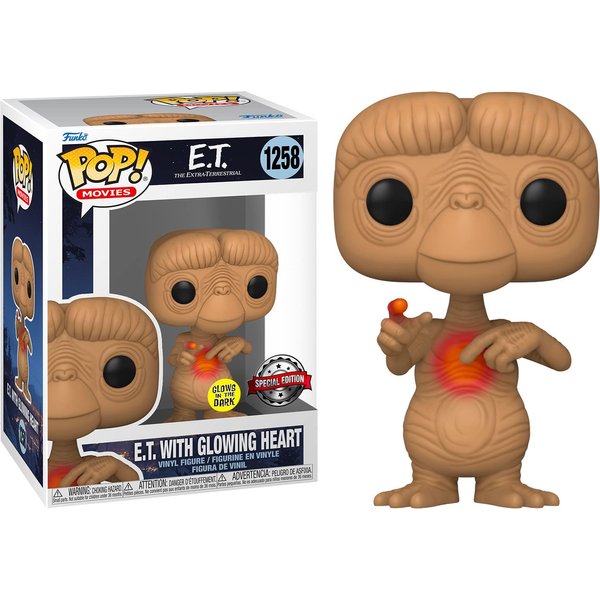 Funko Pop! Movies: E.T. 40th - E.T. with - Glow in The Dark Heart - E.T. The Extra Terrestrial - Collectable Vinyl Figure - Gift Idea - Official Merchandise - Toys for Kids & Adults - Movies Fans