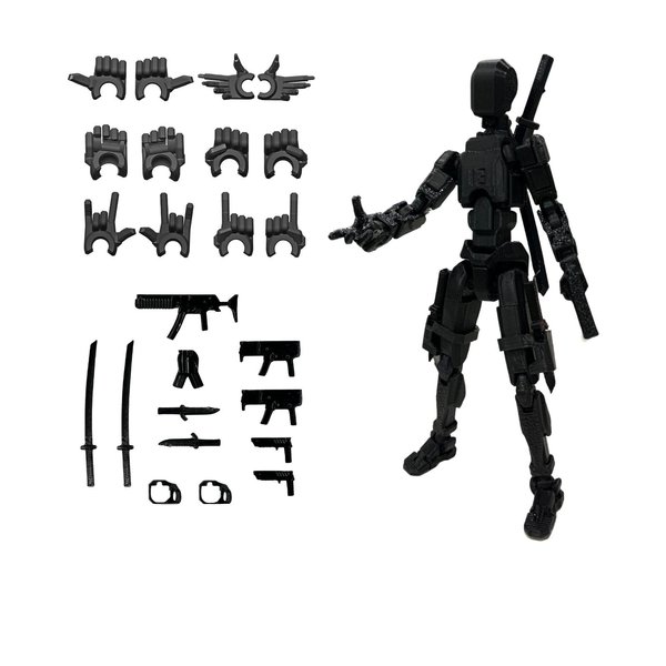 Nemoro Assembed 3D Printed 5.54'' Stcik 13 Action Figure, Multi-Jointed Tian13, Articulated T13 Desktop Decoration,12 in 1 d13 Accessories Best Birthday Festival Gift