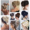 Elvirgel 5 Pieces Messy Hair Bun Hair Scrunchies Hair Accessories For Women Wavy Curly Hair Wrap Ponytail Synthetic Hair Bun