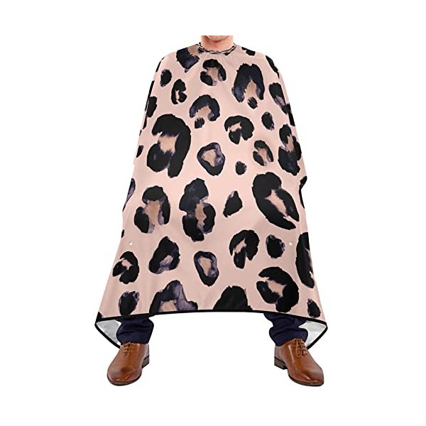 Leopard Print Cheetah Pink Barber Cape Salon Cape Haircut Apron Hair Cut Cape Waterproof, 55"x65"