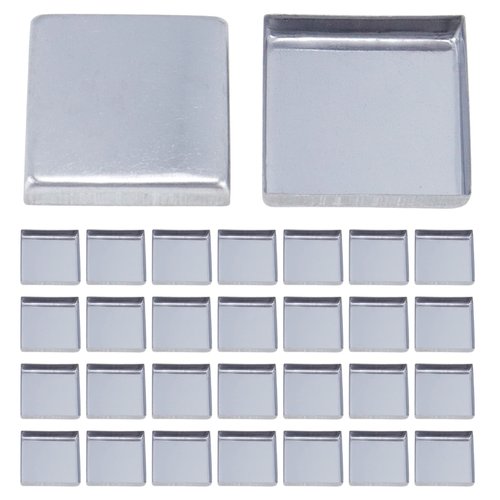Coshar Pack of 30 Empty Square Metal Pans 26mm Eyeshadow Palette Pans Replacement for Magnets Makeup Palettes (3mm Height)