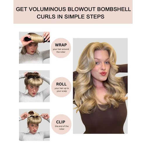 Satin Heatless Hair Curlers Curling Set Overnight Blowout Curls Rods No Heat Self Curling Jumbo Rods Hair Rollers Set for Fine Thin Long Hair Heatless Curl Silk Hair Wrap for Sleeping Black