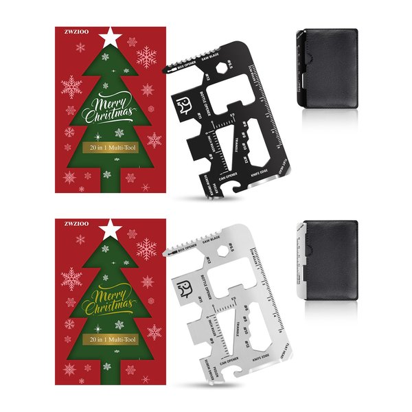 20 in 1 Multitool Wallet, White Elephant Christmas Gifts for Men - Credit Card Tool Gadgets for Husbands, Dads, Boyfriends, and Fathers