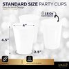 Amcrate Disposable Plastic Cups, White Colored Plastic Cups, 18-Ounce Plastic Party Cups, Strong and Sturdy Disposable Cups for Party, Wedding, Christmas, Halloween Party Cup, 50 Pack