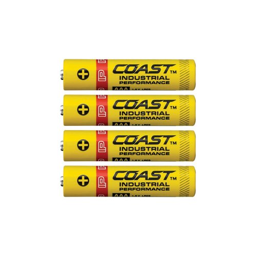 Coast 4 Pack AAA Industrial Performance Alkaline Batteries, High-Performance