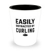ODDITEES Funny Curling Shot Glass Easily Distracted By Curling