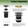 Freestanding Tub Drain (Brass), Pop Up Bathtub Drain Kit, Removable Filter Basket Drain Plug, Freestanding Tub Drain Kit, with Replaceable Pop-Up Bolt (Black)