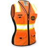 KwikSafety FIRST LADY Safety Vest for Women [SNUG-FIT] 9 Pockets, Class 2 Custom High Visibility Reflective ANSI OSHA Fitted Construction Work PPE/Orange Medium