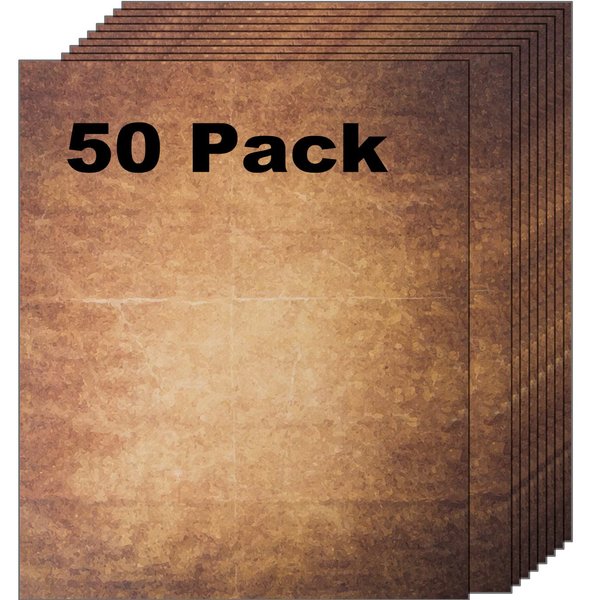 50 Pirate Scrolls Vintage Paper | Burned Edge Aged Paper | For Creating Treasure Map, Timeless Writing, Drawing, Scrapbooking Projects | Ink Jet and Laser Printer Friendly | 8.5 x 11 Inch (50 Sheets)