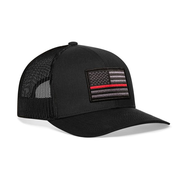 HAKA Thin Red Line American Flag Trucker Hat for Men & Women, Mesh Outdoor Hat, Adjustable Snapback Baseball Cap, Golf Hat