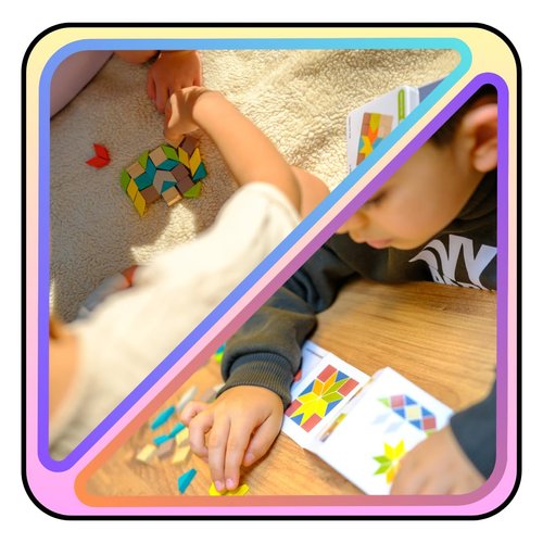 Mosaic Educational Wooden Puzzle, Birthday Gift, Travel Game for Kids, Educational Toy for Boys and Girls 3+ Years Old