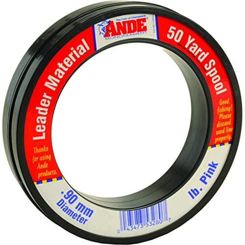Ande FPW-50-50 Fluorocarbon Leader Material, 50-Yard Spool, 50-Pound Test, Pink Finish