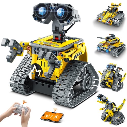 Mibido 5in1 Remote & App-Controlled Robot Dinosaur Building Kit, Educational STEM Projects Coding Set Christmas Birthday Creative Gifts for Kids Aged 6 7 8 9 10 11 12+, New 2024 (435 Pcs)