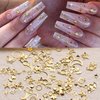 Gold Nail Art Glitter Nail Sequins Star Moon Butterfly Nail Design for Acrylic nail Nail Art Decoration Supplies for Women Girls Manicure Tip (gold)