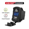 FXC Purishion 7 Gang Rocker Switch Aluminum Panel with Voltmeter & Dual USB(4.8 Amps) Fast Charging, Blue Backlit Led, Pre-Wired IP65 Waterproof for Marine, Boat, Car, Truck, Polaris, Jeep (Blue)