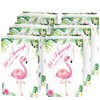WERNNSAI Flamingo Gift Bags - 16 PCS Tropical Themed Party Favors for Girls Kids Durable Paper Goodies Treat Bags Birthday Wedding Baby Shower Pool Party Supplies