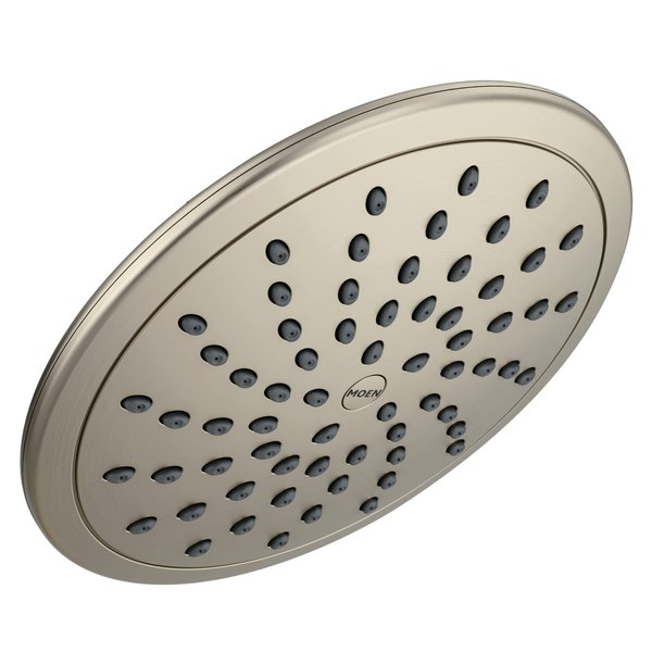 Moen 8-Inch Fixed Single Function Brushed Nickel Round Rain Shower Head, 6345BN , 2.5 GPM