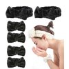 Spa Headband and Wristband Set,Face Wash Spa Headband and Wristband Set, Face Wash Headband Makeup Skincare Headband Wrist Bands Microfiber Wristbands for Women Girls Skin Care-Black