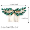 Sppry Rhinestone Hair Comb - Sparkly Hair Accessory for Bridal Women in Wedding Party(Green-Gold)