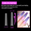 600PCS No C Curve Coffin Nail Tips, XXL Clear Coffin Nail Tips for Acrylic Nails Professional, Long Coffin Nail Tips Half Cover Flattened Acrylic Nail Tips Fake Nails for Nail Salon Home DIY 12 Sizes