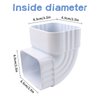 2 x 3 inches Downspout Gutter Rainwater Pipe Diverter Aluminum Downspouts Adapter Elbow Corner Reusable Water Pipes Fitting Connection for House Overboard System 90 Degree (White)