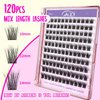 GAQQI Lash Clusters Kit, DIY Lash Extensions Kit 10-14mm Fluffy Cluster Lashes, Volume Eyelash Clusters with Lash Bond and Seal+Tweezer+Remover+120pcs Thin Band Individual Lashes (3D-GQ01-KIT)