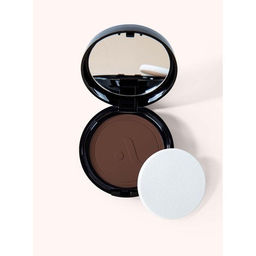 Absolute New York Warm Espresso Locked-in Powder Foundation, Women Make-up Cosmetic Accessories, Long-Lasting Formula, Ideal for All Skin Types