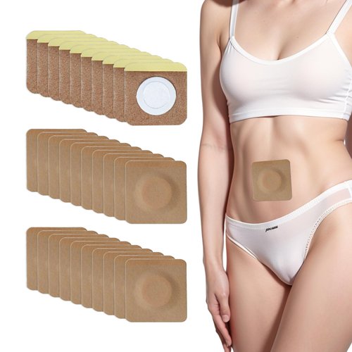 30PCS Disposable Castor Oil Pack Wrap for Belly Button – Highly Absorbent, Self-Adhesive Organic Cotton, No Wash, Easy to Use,Square (Oil Not Included)