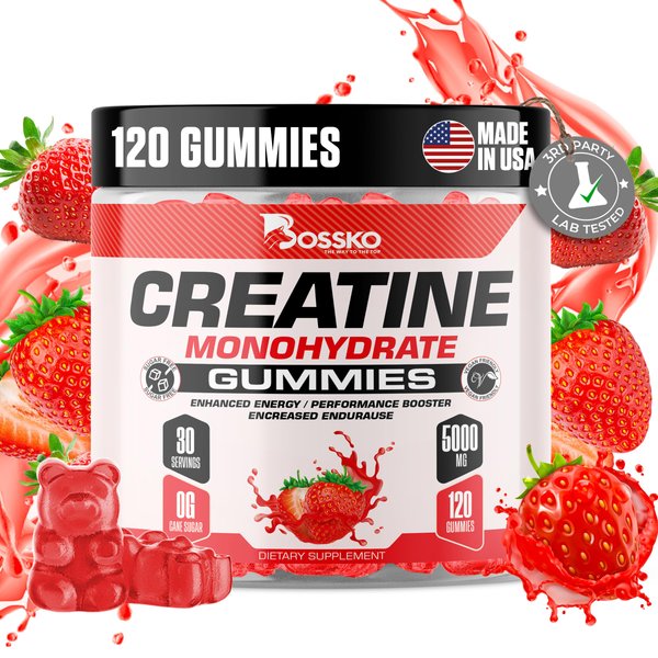 Creatine Monohydrate Gummies 5g (Lab Test) for Men & Women 120 Gummies Advanced Formula L-Taurine, Vitamin B12 for Muscle Strength, Muscle Builder, Energy Boost,Pre-Workout Supplement