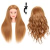 Mannequin Head with Human Hair 80% Real Hair 26-28'' Cosmetology Mannequin Head for Styling Practice on Braiding Manikin Head with Clamp Stand and Tools (Blond)