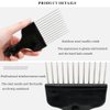 LUXXII (2 Pack) 6.75" Black Fist Metal Afro Pick Lift Hair Comb Detangle Wig Braid Hair Man Styling Comb