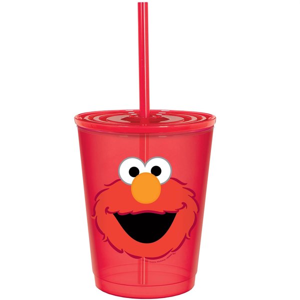 Amscan Everyday Sesame Street Sippy Plastic Cup - 12 Oz.| 1 Red Kids Cup, Perfect Party Favor & Drinkware For Kids Birthday Party, Themed Event, Baby Shower, Indoor & Outdoor Event & More