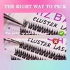 MIZ BARN Lash Clusters 144pcs Lash Extension D Curl Eyelash Clusters, 12-18mm individual Lashes Fluffy False Eyelashes Clusters DIY at Home (D-12-18 MIX)(DIY 06)