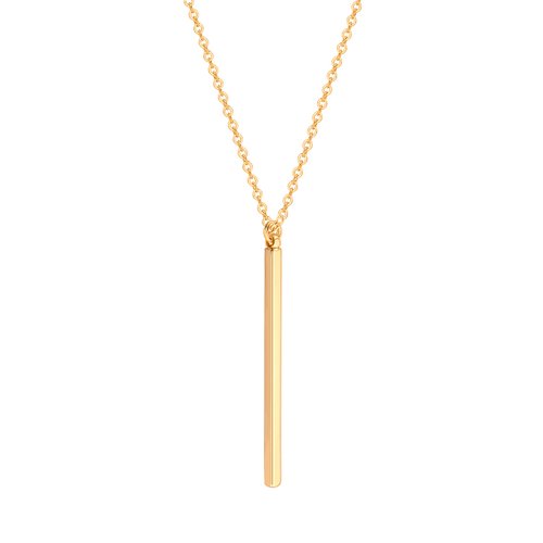 PERNNLA PEARL 18K Gold Long Chain Necklace Vertical Bar Pendant Necklace for Women Girls Handmade Adjustable Jewelry Fashion Y-shaped Sweater Necklace Gift for Her