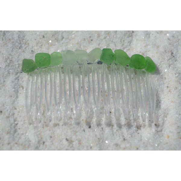 Gorgeous Shades of Genuine Green and Aqua Hair Comb